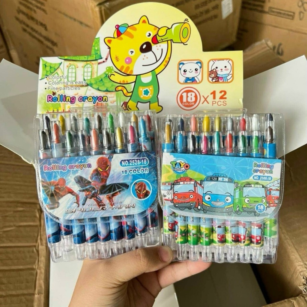 Hộp sáp vặn Rolling Crayons 18 màu hàng chất lượng