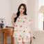 Đồ Bộ Bầu Và Sau Sinh Hình Gấu Mùa Hè Larosa Vải Đũi Xốp Cao Cấp Mềm Mát - LR019