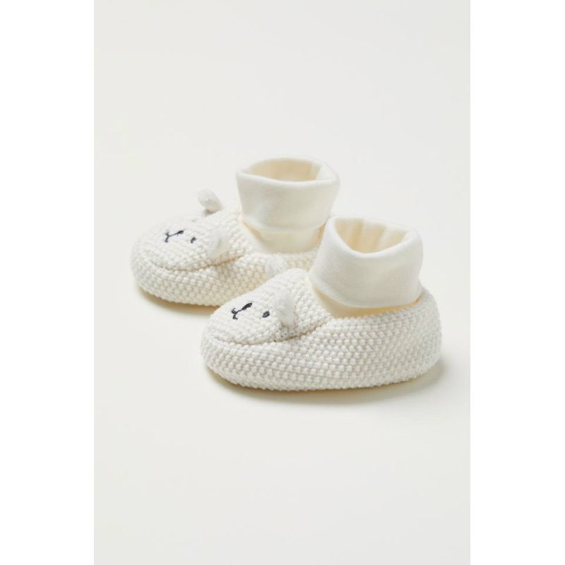 [MD107] H.M Giày tất len xinh hoạ tiết gấu thỏ cho bé yêu chân 6-9cm
