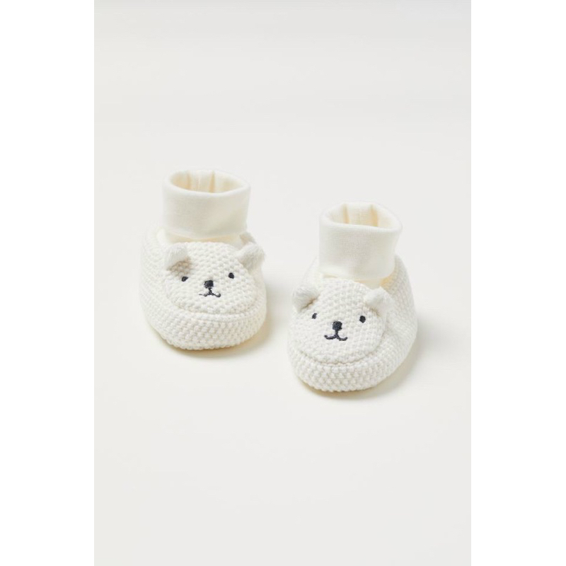 [MD107] H.M Giày tất len xinh hoạ tiết gấu thỏ cho bé yêu chân 6-9cm