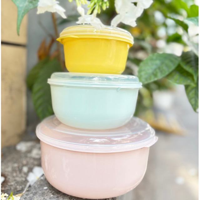 bộ 3 hộp tròn đựng thực phẩm vinasu có nắp đậy size đại
