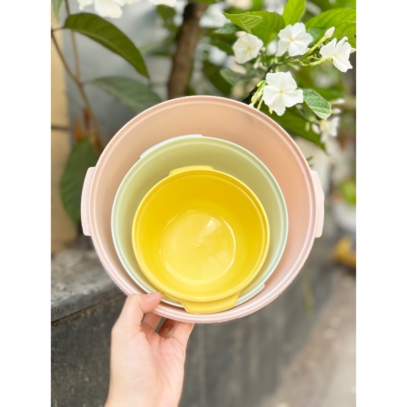 bộ 3 hộp tròn đựng thực phẩm vinasu có nắp đậy size đại