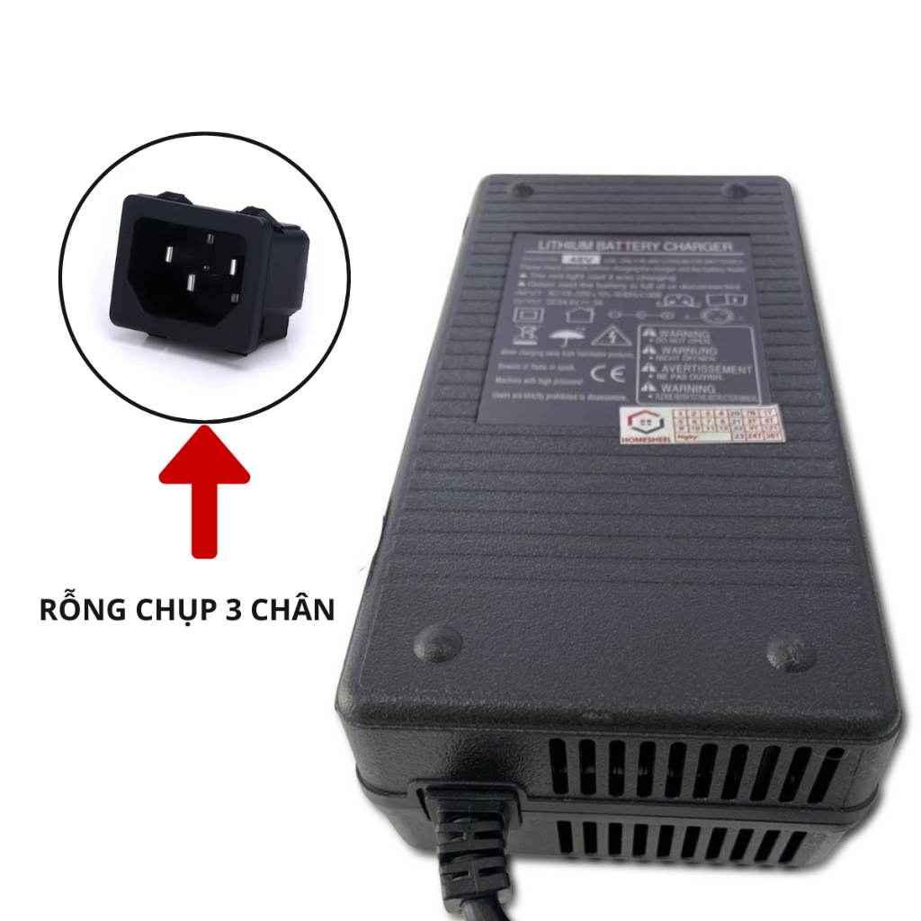 Sạc xe điện 48v, adapter 48v Homesheel DC48 (new)