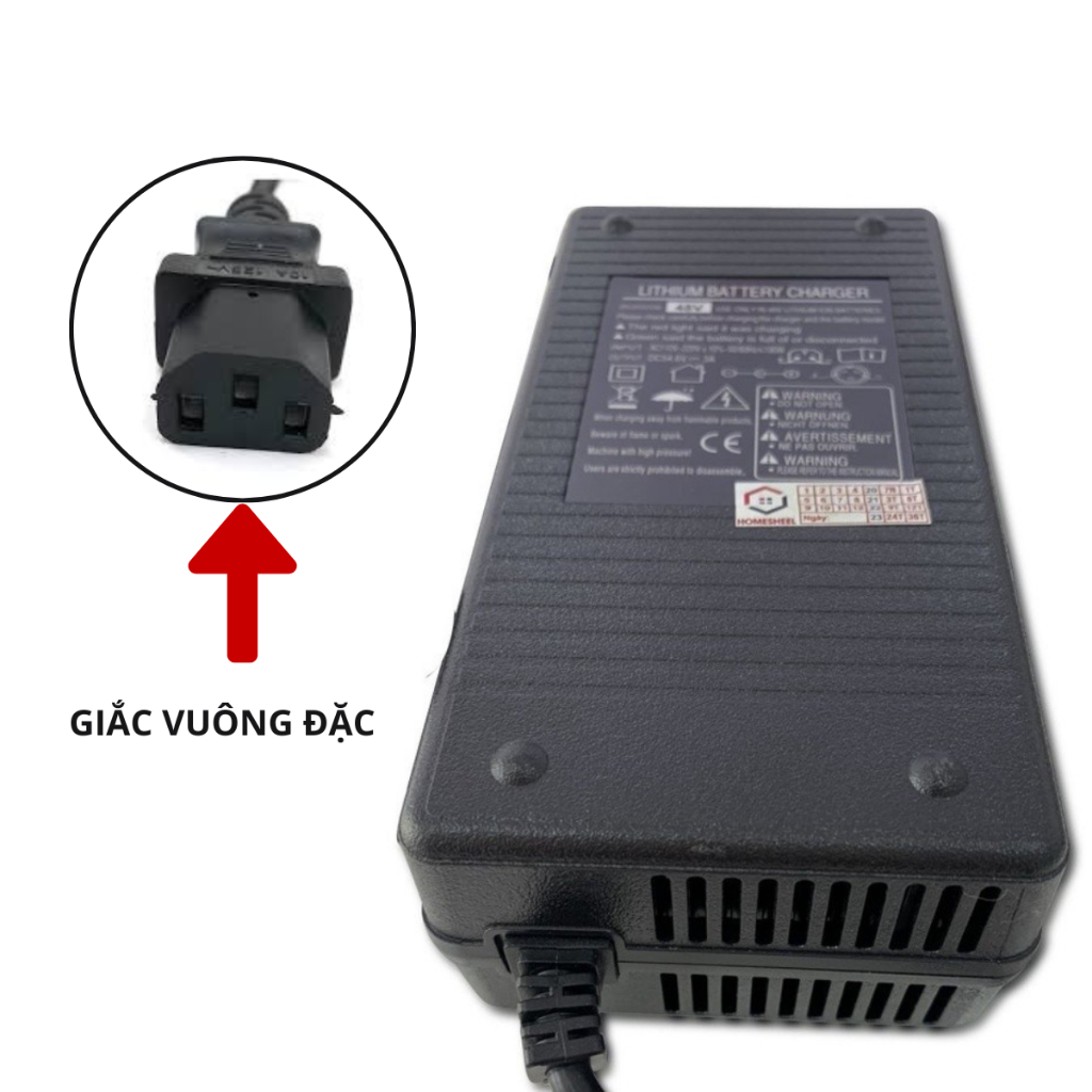 Sạc xe điện 48v, adapter 48v Homesheel DC48 (new)