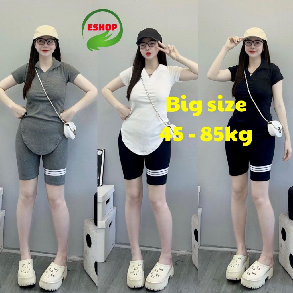 Đồ Bộ Nữ Bigsize Mặc Hè ESHOP Đồ Mặc Nhà Set Bộ Xinh Cổ Trụ Lửng Ngố Thời Trang Dễ Thương BL69