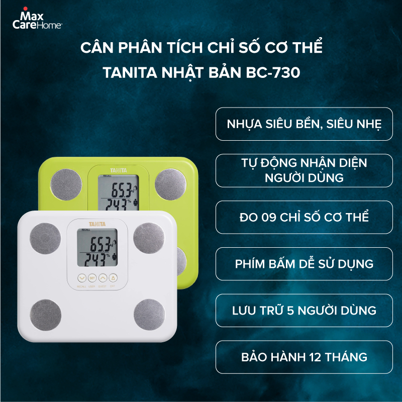 Ảnh Cân Điện Tử Sức Khỏe Phân Tích 9 Chỉ Số Cơ Thể Tanita BC-730 Thương Hiệu Nhật Bản 2