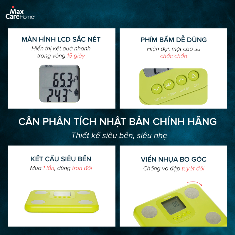 Ảnh Cân Điện Tử Sức Khỏe Phân Tích 9 Chỉ Số Cơ Thể Tanita BC-730 Thương Hiệu Nhật Bản 4