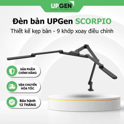 Đèn bảo vệ mắt kẹp bàn UPGEN SCORPIO dùng làm việc/ học tập/ đọc sách có nhiều chế độ chiếu sáng