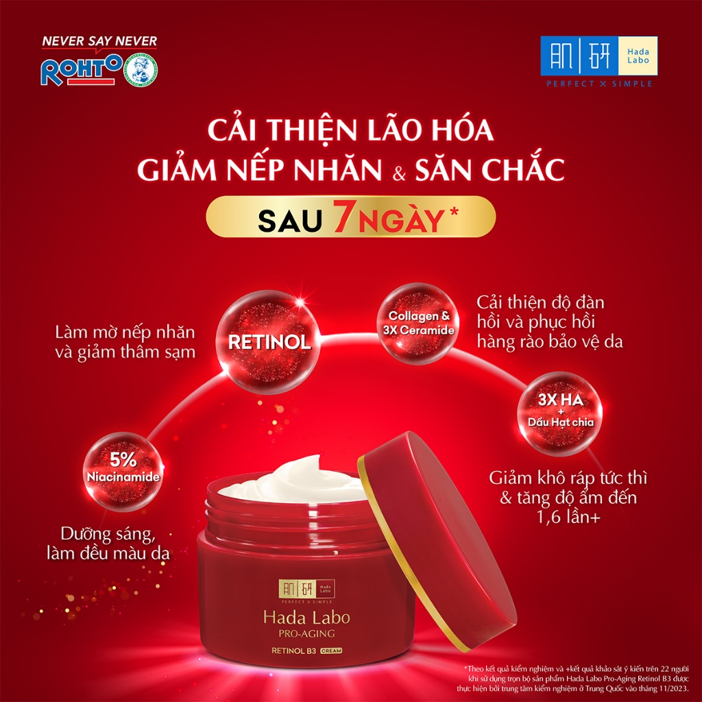 Ảnh Kem dưỡng cải thiện dấu hiệu lão hóa Hada Labo Pro-Aging Retinol B3 Cream 50g 2