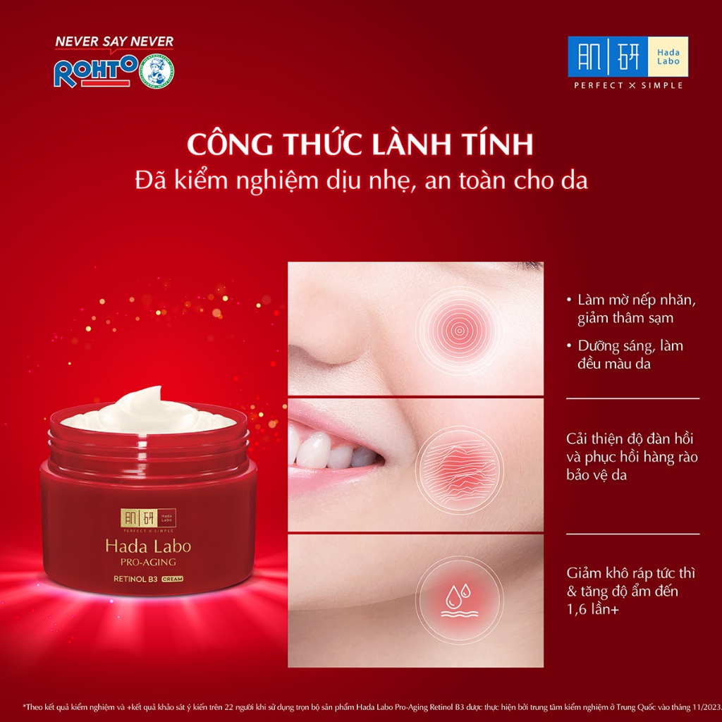 Ảnh Kem dưỡng cải thiện dấu hiệu lão hóa Hada Labo Pro-Aging Retinol B3 Cream 50g 3