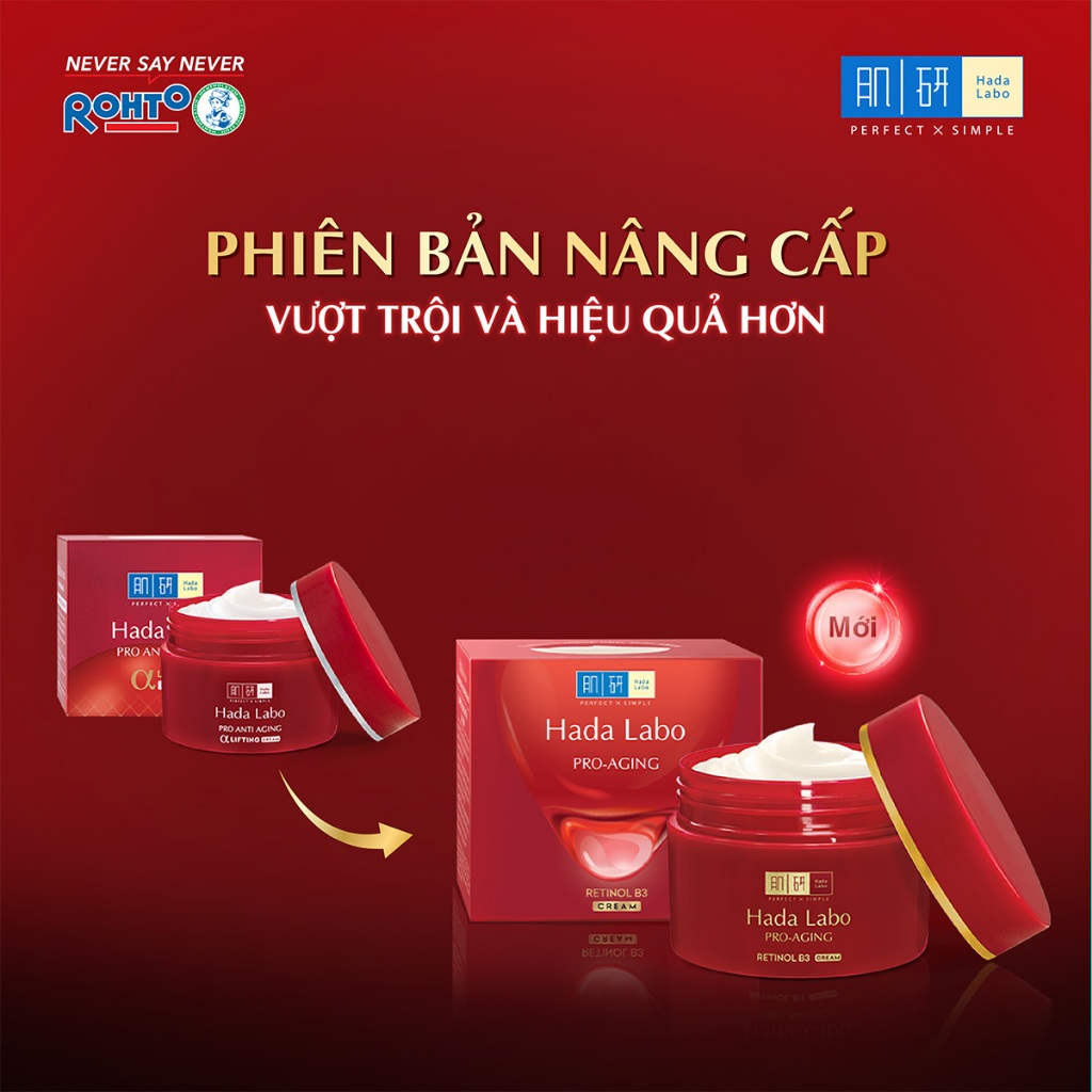 Ảnh Kem dưỡng cải thiện dấu hiệu lão hóa Hada Labo Pro-Aging Retinol B3 Cream 50g 4