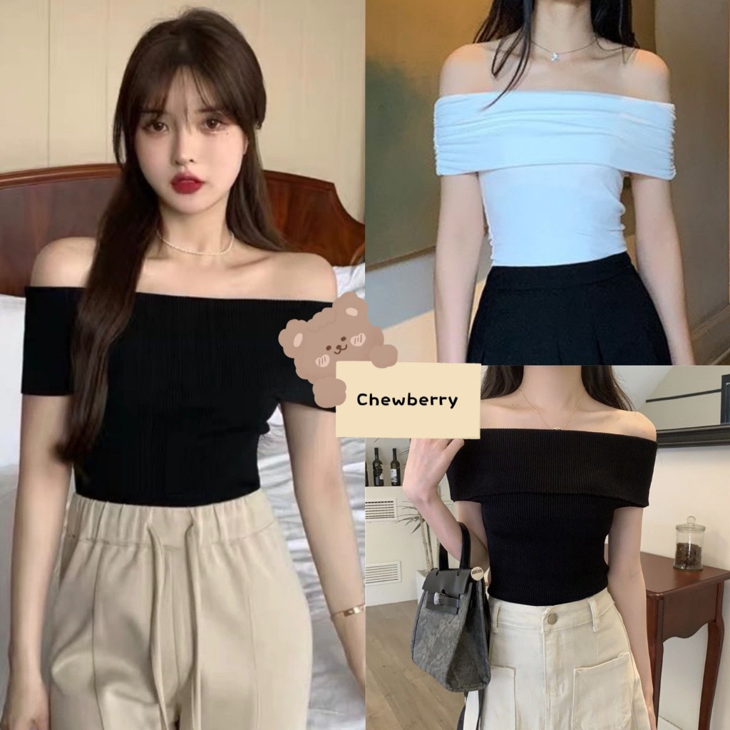 [mã Fadep0706 Giảm đến 30k đơn Từ 99k] Áo Croptop Trễ Vai Chất Thun Zip