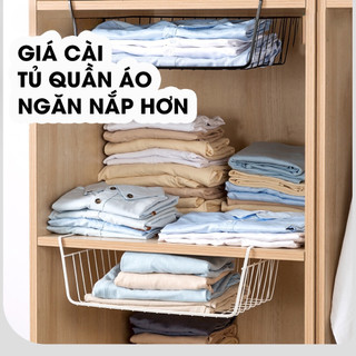 Khay Lưới Sắt Để Đồ Dưới Tủ Bếp, Kệ Khung Gài Ngăn Kéo Tủ Siêu Gọn Gàng Kích Thước 33x23cm