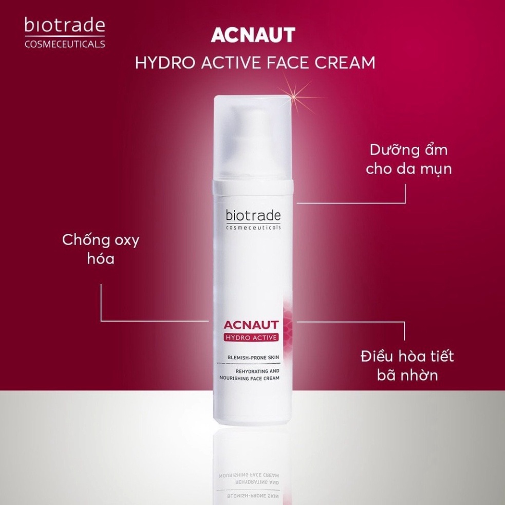 Kem dưỡng giảm mụn phục hồi BIOTRADE HYDRO ACTIVE CREAM làm dịu & cấp ẩm cho làn da sau peel 60ml