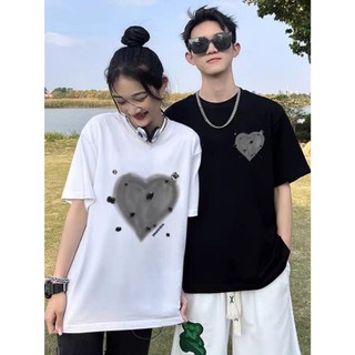 Áo Thun Đôi Nam Nữ Mặc Cùng Người Yêu, Áo Đôi Chất Liệu PreniumCotton in hình Trái Tim xám croptop nữ 100% Cotton [A183]