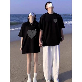 Áo Thun Đôi Nam Nữ Mặc Cùng Người Yêu, Áo Đôi Chất Liệu PreniumCotton in hình Trái Tim xám croptop nữ 100% Cotton [A183]
