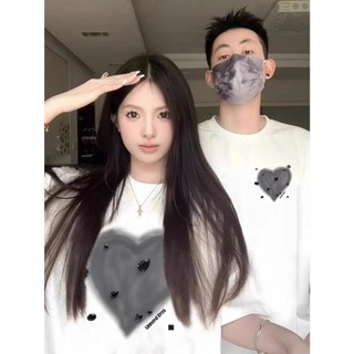 Áo Thun Đôi Nam Nữ Mặc Cùng Người Yêu, Áo Đôi Chất Liệu PreniumCotton in hình Trái Tim xám croptop nữ 100% Cotton [A183]