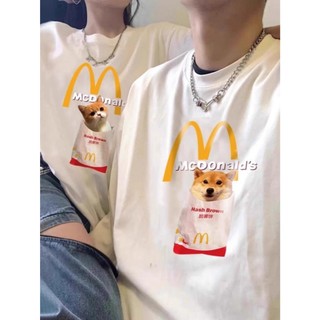 Set Đồ Đôi nam nữ mc donald với người yêu mùa hè thun phông tay lỡ nam nữ form rộng Local Brand tay lỡ unisex [A182]