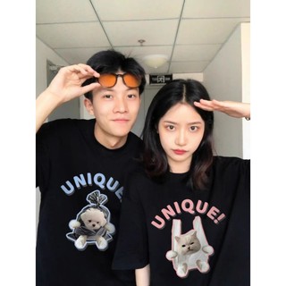 Đồ đôi nam nữ Unique chó mèo ,Áo đôi nam nữ áo thun mặc cùng người yêu dễ thương form rộng unisex có cổ tròn tay [A162]