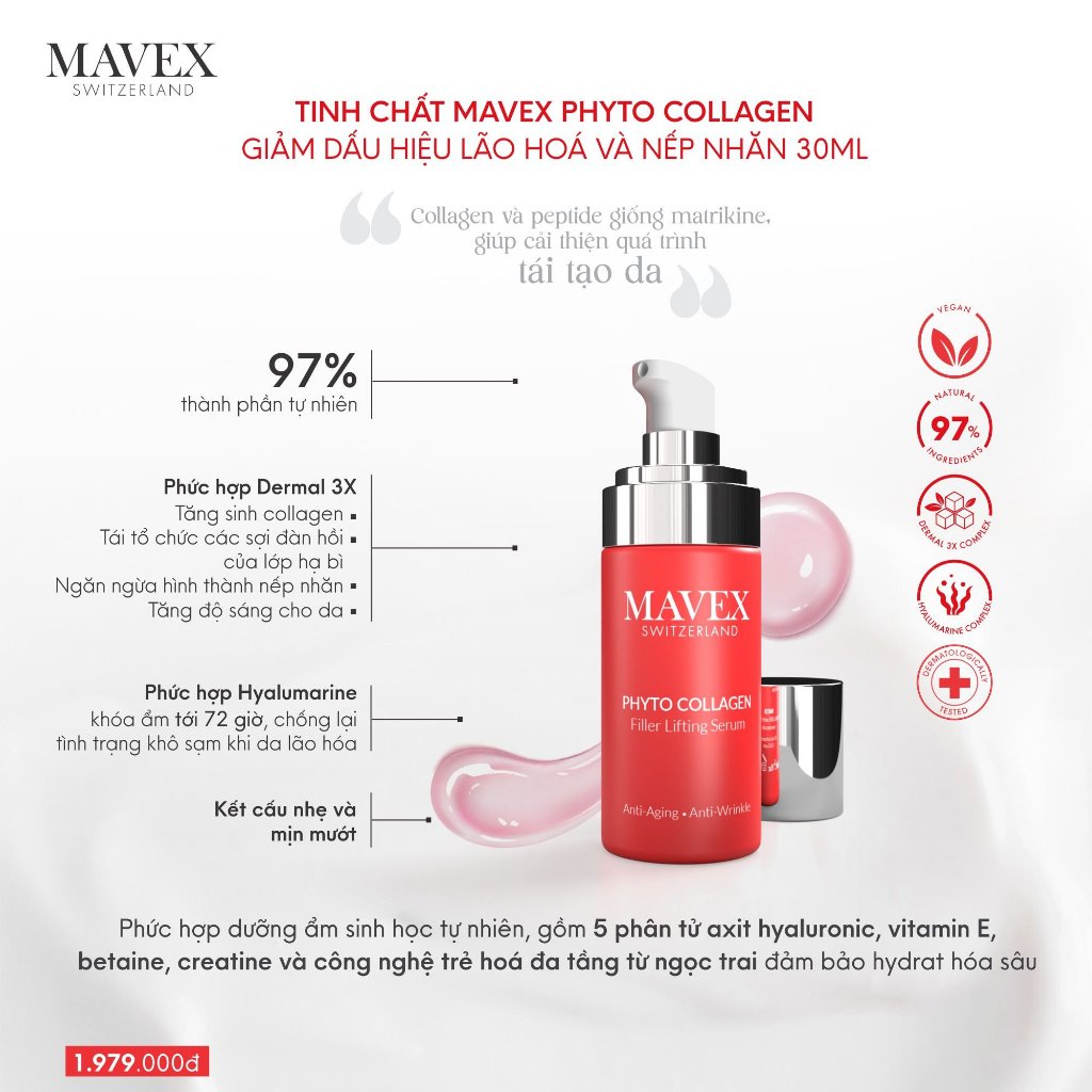 Tinh chất Mavex Phyto Collagen giảm dấu hiệu lão hoá và nếp nhăn 30ML