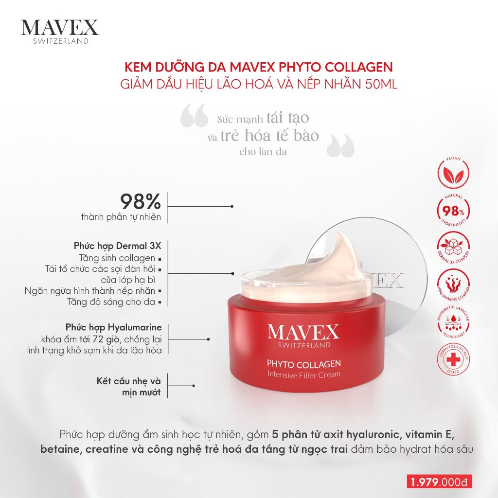 Kem dưỡng da Mavex Phyto Collagen giảm dấu hiệu lão hoá và nếp nhăn 50ML