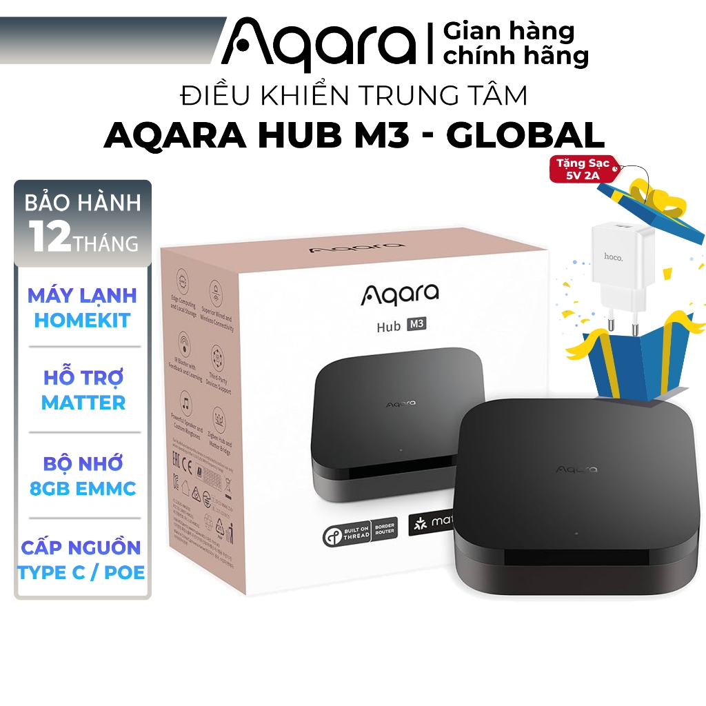 Aqara Hub M3 - Điều khiển trung tâm cấu hình mạnh, Bộ nhớ eMMC 8GB, Cấp ...