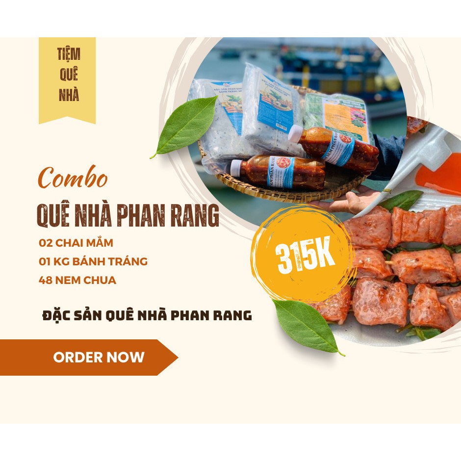 Combo 2 chai mắm nêm + 1kg bánh tráng + 48 nem chua Đặc sản Phan Rang ...