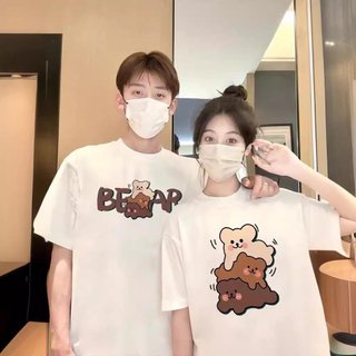 Áo Thun Đôi Nam Nữ Mặc Cùng Người Yêu, Cặp Áo Phông Đôi Chất Liệu Cotton 3 Chú Gấu [A004]