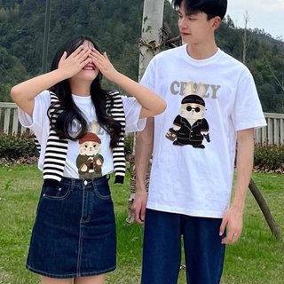 Áo Thun Đôi Nam Nữ Mặc Cùng Người Yêu, Cặp Áo Phông Đôi Chất Liệu Prenium Cotton 100% Thỏ Crazy form rộng Unisex [A006]