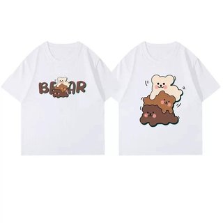 Áo Thun Đôi Nam Nữ Mặc Cùng Người Yêu, Cặp Áo Phông Đôi Chất Liệu Cotton 3 Chú Gấu [A004]