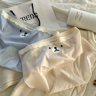 combo 10 Quần Lót Nữ Su Lụa Thạch Tàng Hình Cao Cấp Không Viền Siêu Nhẹ Kháng Khuẩn hoạ tiết gấu thạch
