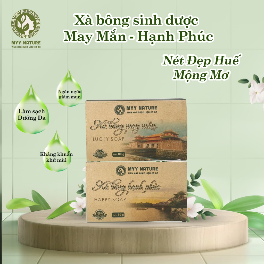 Xà bông sinh dược May Mắn - Hạnh Phúc Myy Nature - thành phần tự nhiên, an toàn không hóa chất