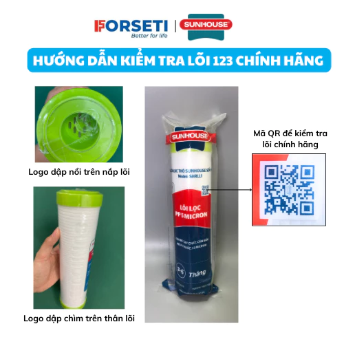 Bộ 5 lõi lọc nước Sunhouse chính hãng ( Bộ lõi thô 1,2,3 và 2 lõi 1) dùng cho máy lọc nước Sunhouse – 6