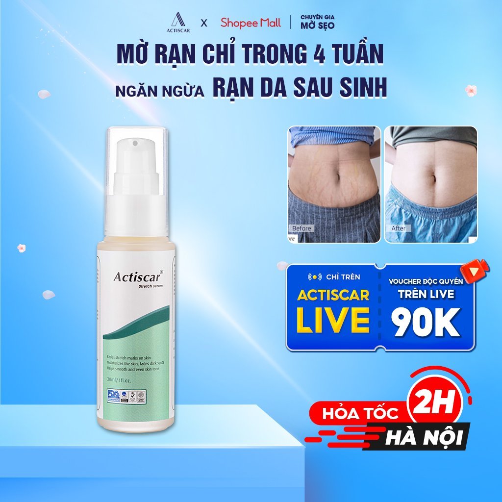 [mã Sgmst15k Giảm đến 15k đơn 99k] Serum Rạn Da Actiscar Làm Mờ Rạn Da