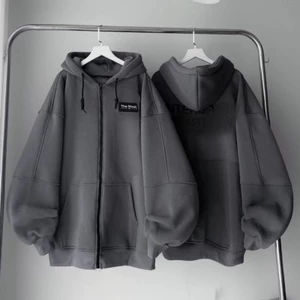 Áo Khoác Hoodiezip Form Rộng Unisex Mũ 2 Lớp, Có Khóa Kéo