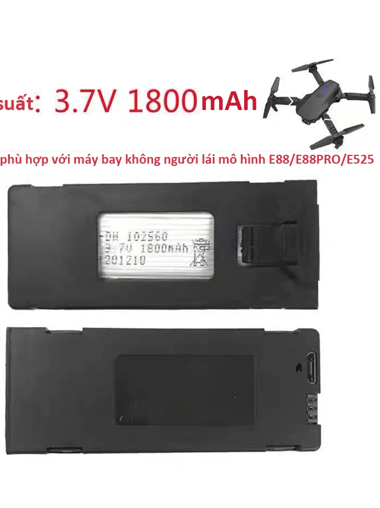 Batteria Drone E88 2600mAh 3.7V Al Litio - Custodia Rigida, Lunga Autonomia Per E88PRO, LsE525