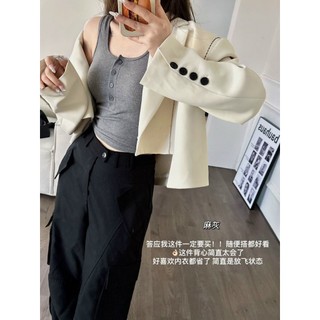 Áo ba lỗ nữ cotton tăm vạt tròn có mút đệm ngực, đính khuy trước ngực 3195
