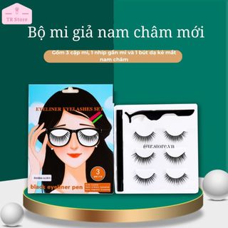 Mi giả nam châm 3D tặng nhíp gắn mi