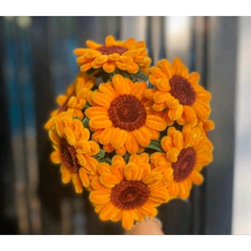 Cành Hoa Hướng Dương Handmade , Hoa Hướng Dương Kẽm Nhung Quà Tặng Siêu Đẹp
