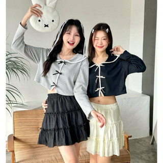 Chân váy xòe viền ren chất đũi xốp bồng bềnh có quần bảo hộ bên trong VANISA CV024