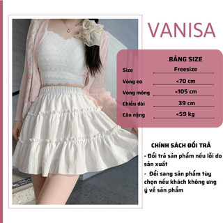 Chân váy xòe tennis xếp ly chất đũi xốp bồng bềnh viền ren nơ có quần bảo hộ bên trong VANISA CV024