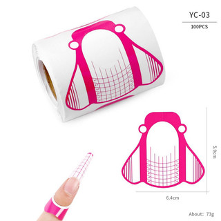 Khuôn giấy nối móng đắp bột nhiều mã - cuộn 100 cái