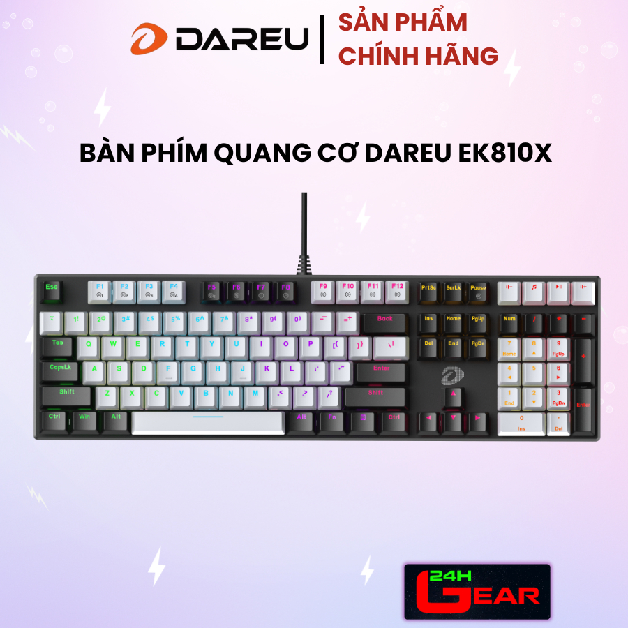 Bàn phím cơ Gaming DAREU EK810x (MULTI-LED, Blue/ Brown/ Red D switch) | BigBuy360 - bigbuy360.vn