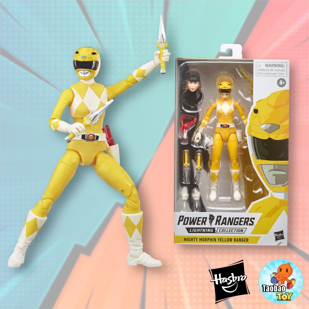 Power Rangers Lightning Collection Mighty Morphin White Ranger Metallic, Figura 15,2 Cm, Con Accessori E Teste Intercambiabili