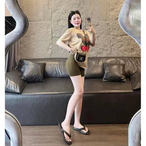 QUẦN Đùi ÔM THUN Gân vải giãn mát mịn( ảnh thật tự chụp)