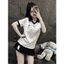 A8 Set đồ nữ sang chảnh áo phông cổ polo tim+chân váy cách điệu, cá tính chất cotton 2 size 40-65kg mẫu SETDASCOPOLOTIM.