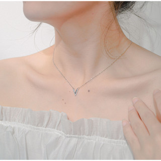 Dây chuyền nữ LAMY Luxury V Shaped Pendant Silver Necklace 6390