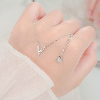 Dây chuyền nữ LAMY Luxury V Shaped Pendant Silver Necklace 6390