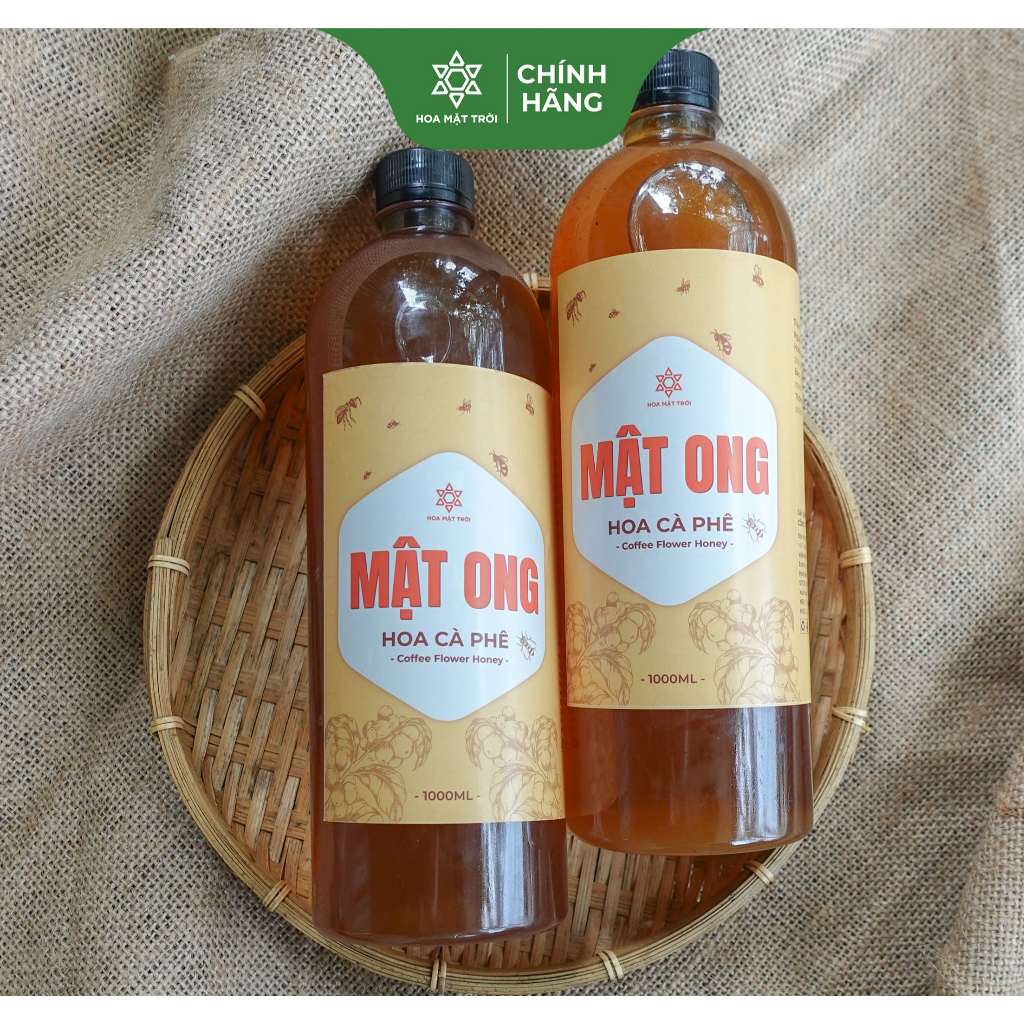 [Giá sỉ lẻ] 1000ml Mật Ong Hoa Cà Phê Nguyên Chất - Hoa Mặt Trời Farm