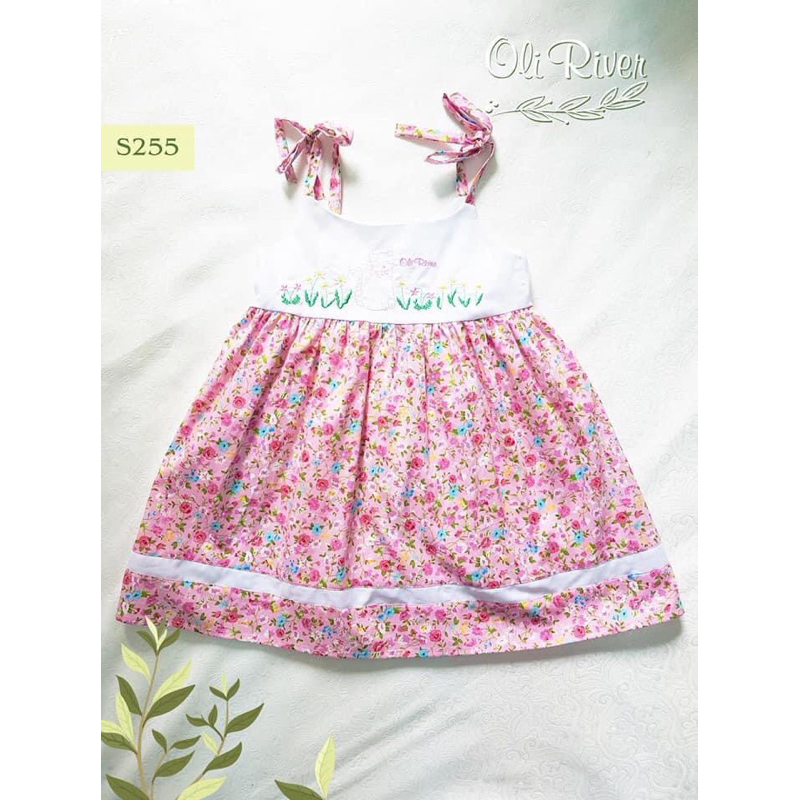 Váy 2 Dây Bé Gái A888 Chú Mèo Đeo Nơ Họa Tiết Nhí Dễ Thương - Đầm Mùa Hè Cho Bé 2-6 Tuổi (10-24kg)